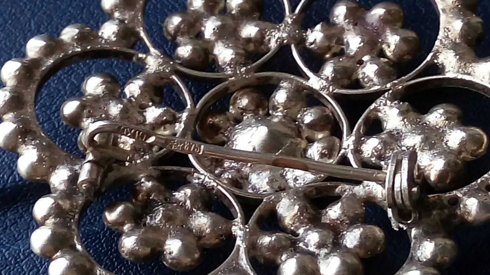 Брошь советы серебро хрусталь