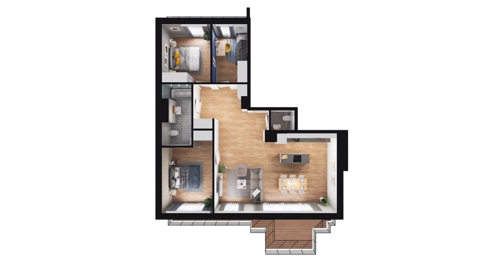 4-pokojowe mieszkanie 102m2 + taras Bezpośrednio