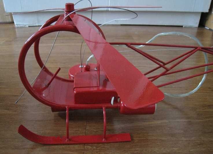 Lampa Żyrandol Helikopter czerwony dziecięca wisząca