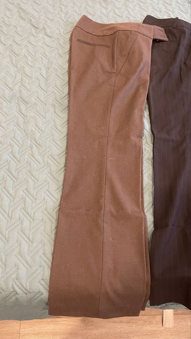 Calças zara às riscas e caden castanhas