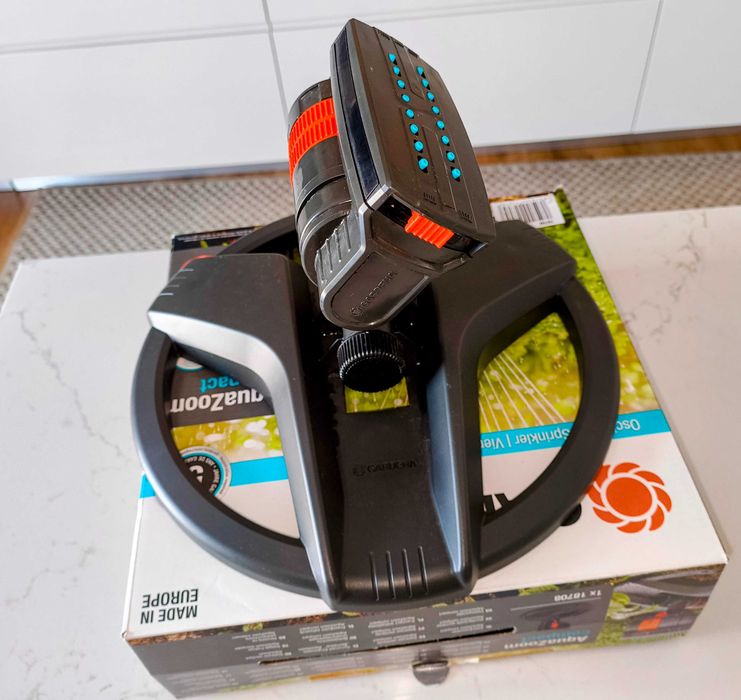 Aspersor Oscilante GARDENA AquaZoom Compact – Novo / Em Caixa