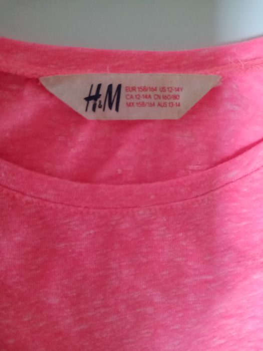 T-shirt różowy luźny H&M