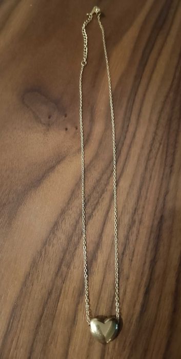 Naszyjnik lancuszek ankier serce apart zloty stal chirurgiczna 45cm