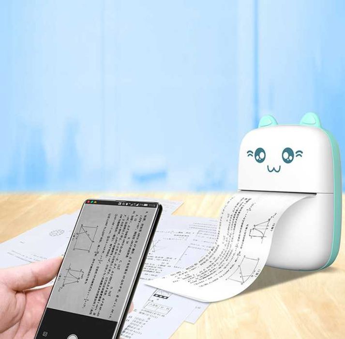 Mini Kot drukarka termiczna do etykiet ściąg z telefonu Bluetooth