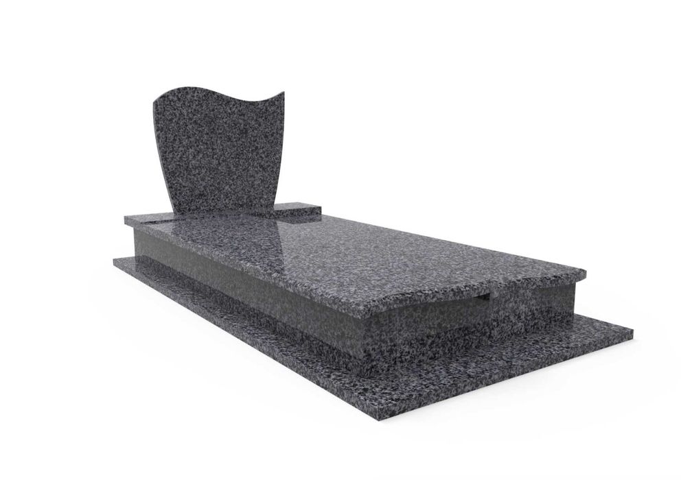 Nagrobek Granitowy Pomnik Ciemny Premium na Piwnicę Zaokrąglony Grafit