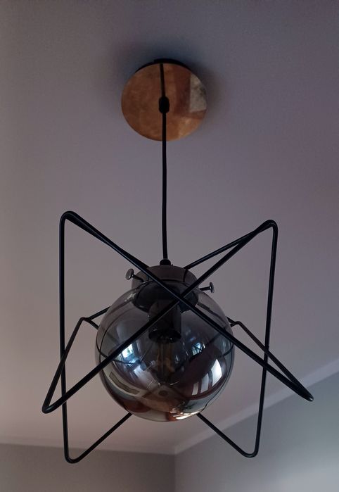 Lampa sufitowa  srebrno czarna
