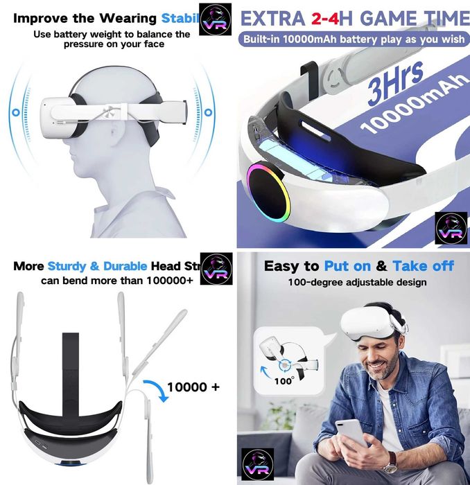 ‼️ Oculus Quest 2 кріплення Battery Elite Strap 10 000 mAh Meta