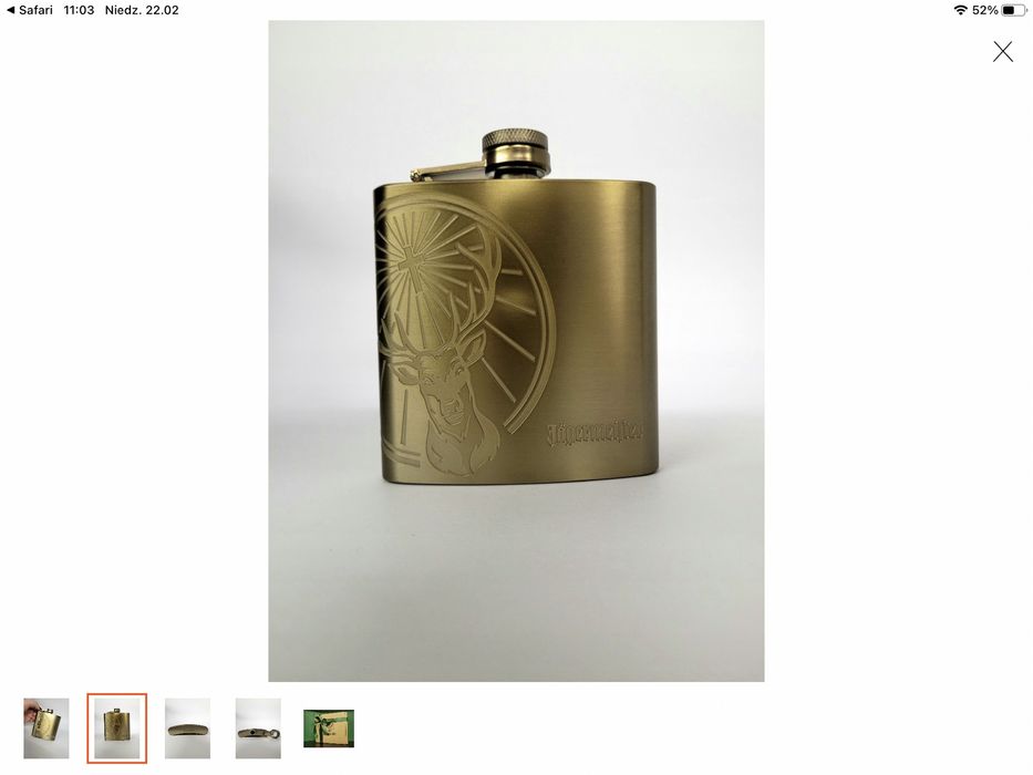 Jagermeister piersiówka nowa złota polecam