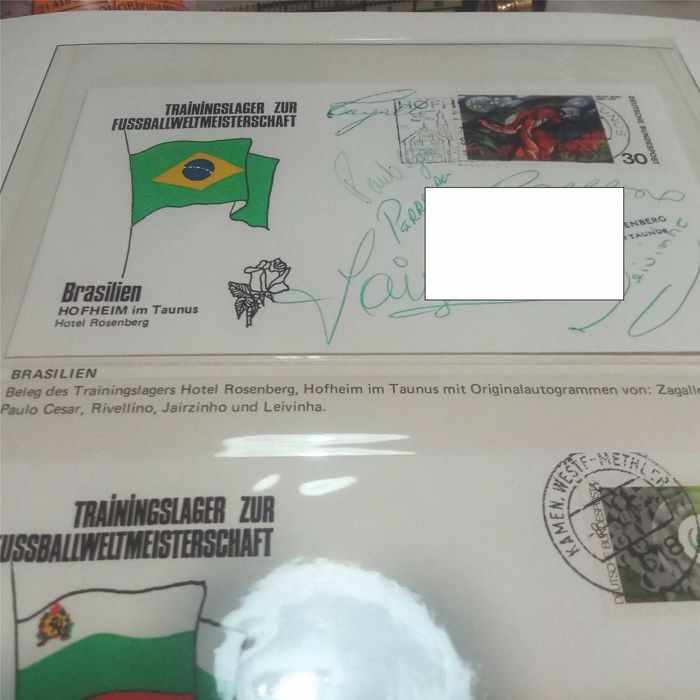 FIFA 1974 selos com FDC assinados