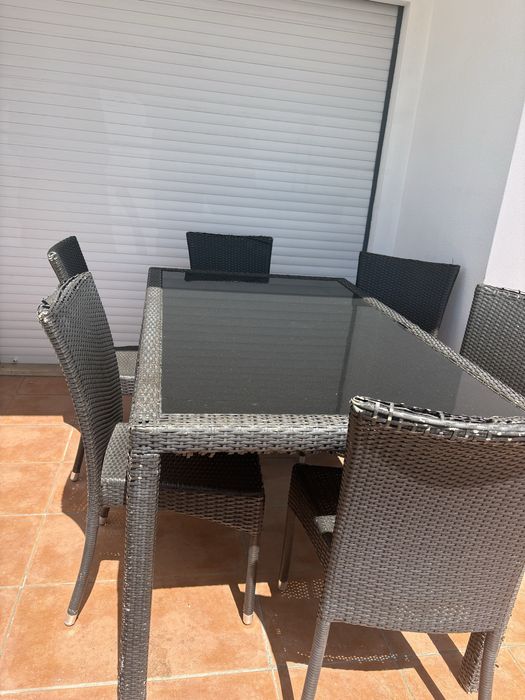 Mesa de Jardim c/ 6 cadeiras 150x90x75