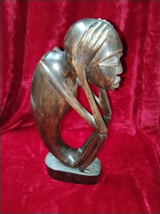 Conjunto de 3 estatuetas africanas
