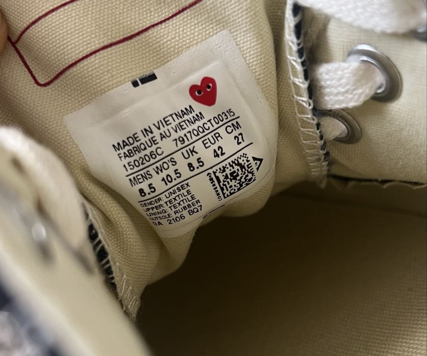 Кеди кросівки Comme Des Garcons Play x Converse Low 150206C