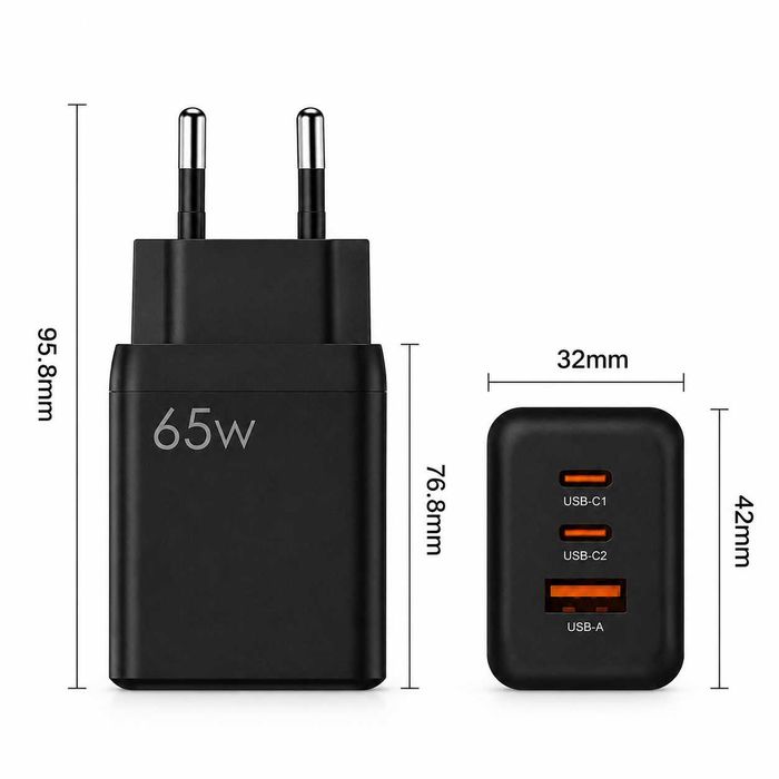 Швидка зарядка 65W 100W 25W GaN4 Pro  блок зарядки 65W