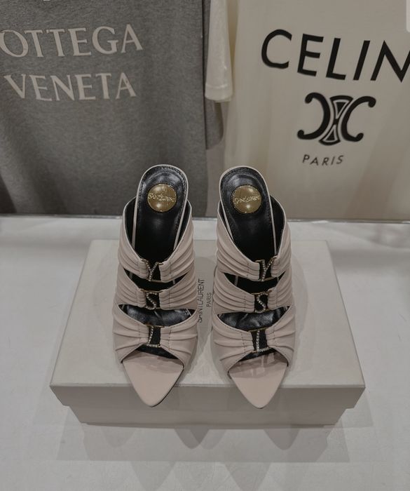 Saint Laurent klapki czółenka na wysokim obcasie