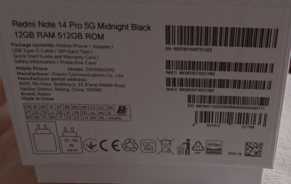 Redmi note 14 pro +  5G novo