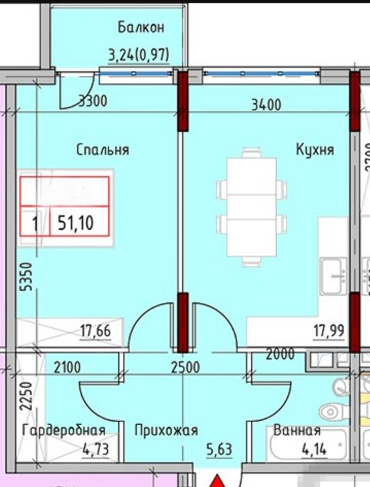ЖК "Маринист"/16 Фонтана, Продам 1 комнатную квартиру 53 кв с балконом
