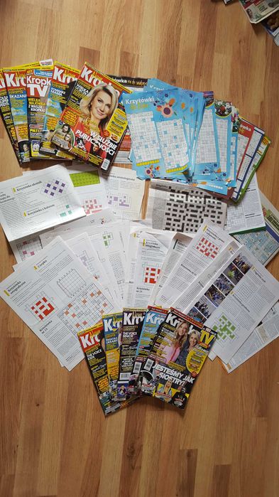Krzyżówki i łamigłówki z gazet - duża ilość do rozwiązywania