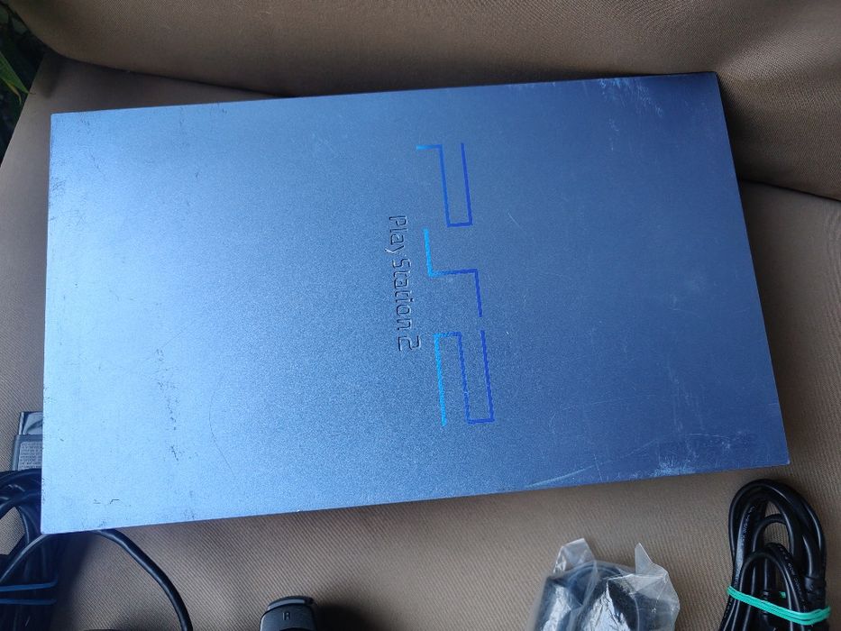 Konsola PlayStation 2 Ps2 FAT Model Scph-50004 PAL Aqua Blue  Pad Dualschock 2  Karta 8mb okablowanie Oryginalny zestaw Sony