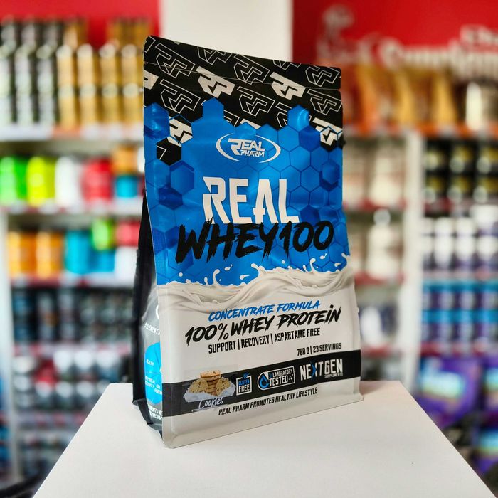 Real Pharm Real Whey 700g Białko WPC Odżywka Białkowa Smak CIastko