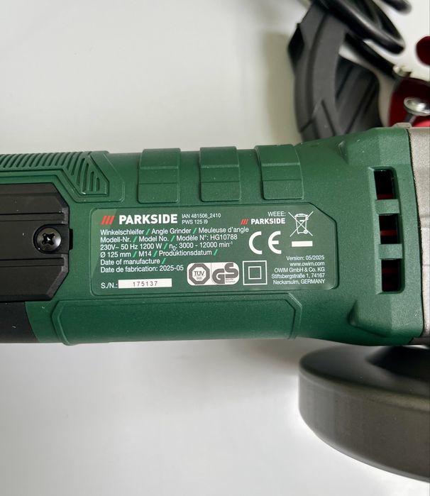 Болгарка parksidе PWS 125 I9 + подарок!