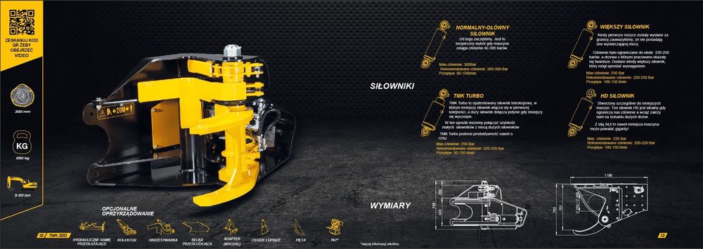 TMK  Głowica ścinkowa do drewna do koparki. Głowica do biomasy