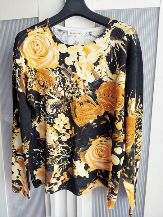 Sweter Luisa loire m/l dzianina kwiaty