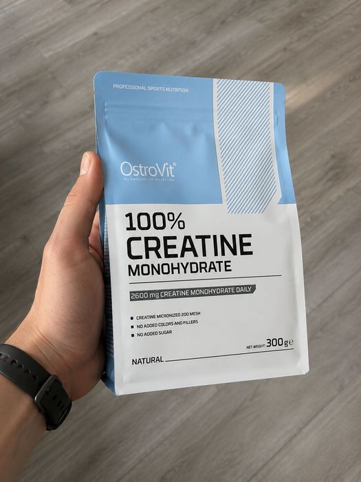 Креатин моногідрат для набору ОРИГІНАЛ OstroVit Creatine 300 г Без смаку, креатин для витривалості