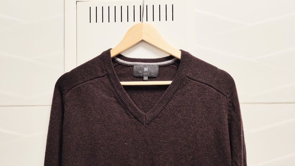 Sweter M&S r. L bordowy 100% wełna
