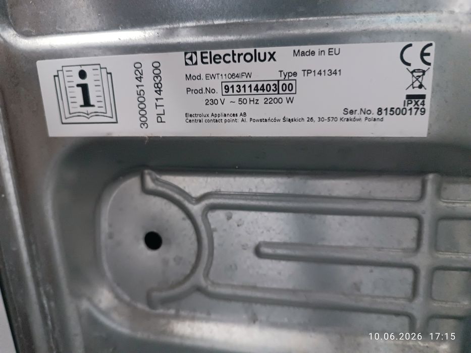 Pralka Electrolux ładowana od góry