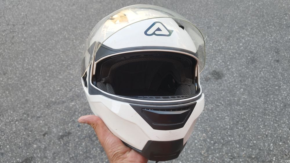 Capacete ACERBIS BOX G-348 Branco C/ Equip.  comunicação Bluetooth