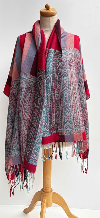 Szal Szalik Boho Wzory Boho Pashmina Jedwab Frędzle 174 cm x 70 cm