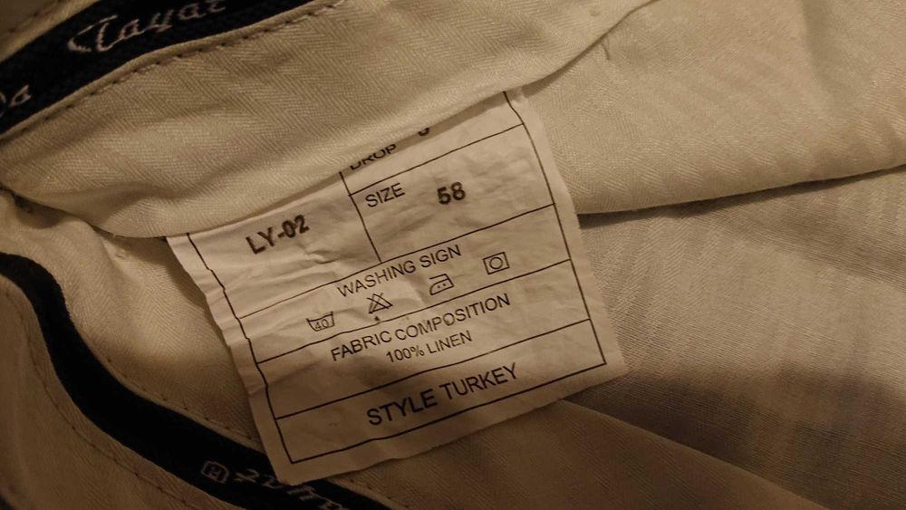 Мужской летний костюм пиджак 2XL 3XL 56 58 большой размер лён