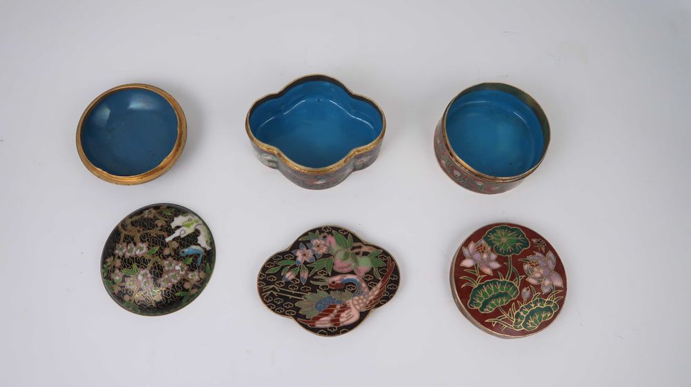 3 caixas cloisonné China