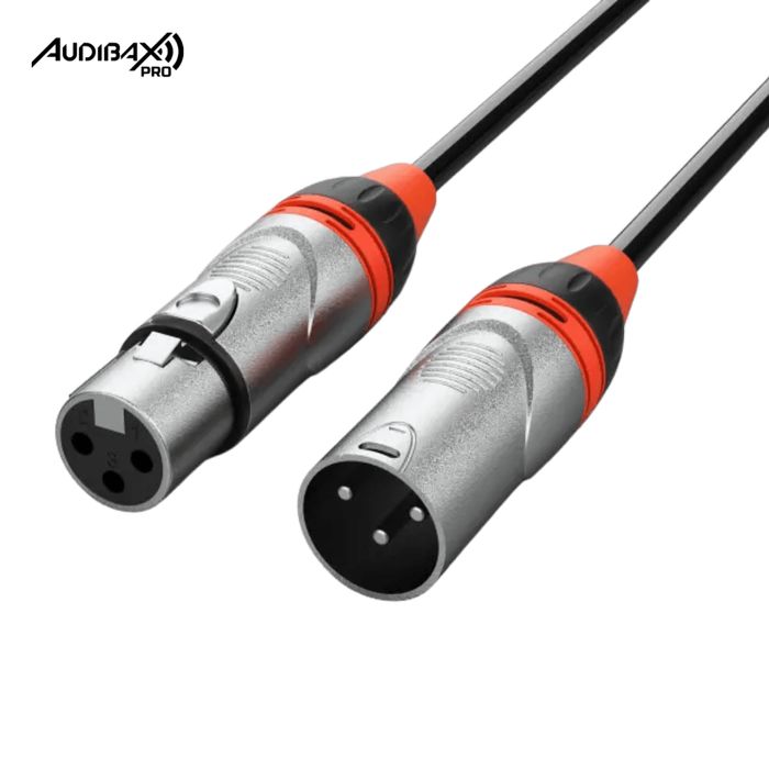 Audibax Pro Cabo XLR macho para XLR fêmea 20 metros preto