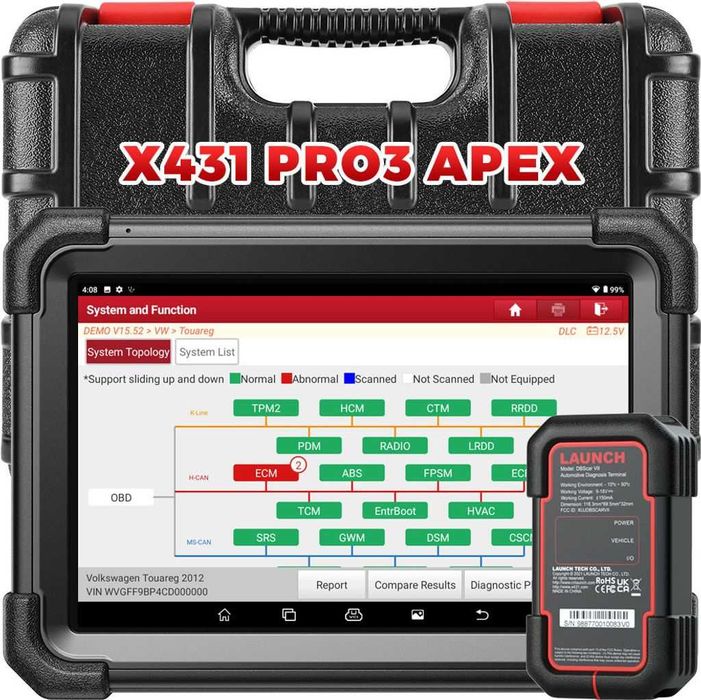 Máq. diagnóstico Launch PRO3 APEX Ligeiros + Pesados , Smartlink C novidade