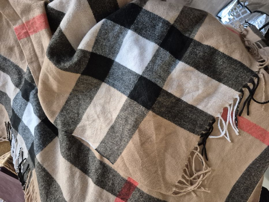 Chusta kwadratowa krata bawelna