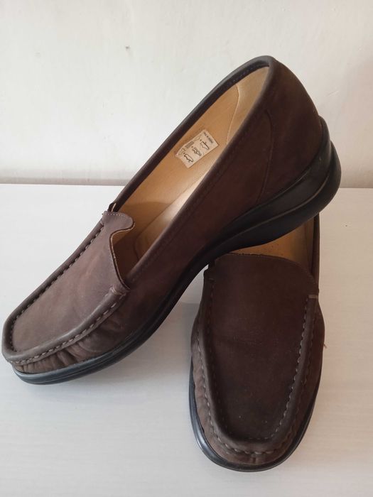 Damskie skórzane zamszowe buty mokasyny r. 40