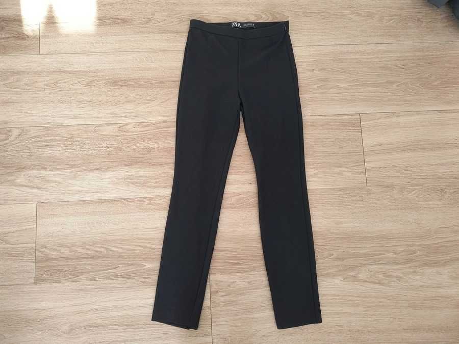 Zara * czarne spodnie eleganckie proste cygaretki chinosy do kostek XS
