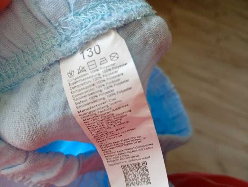 Komplet letni dla chłopca jasnoniebieski 130 koszulka i spodenki