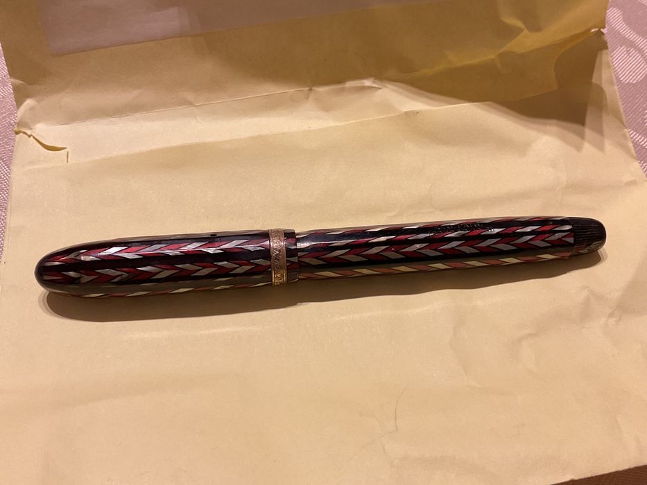 Caneta antiga Conklin Nozac Art Deco de 1930 rara