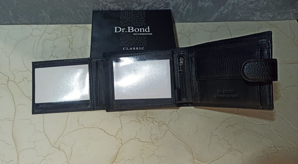 Кошелек мужской кожаный DR. BOND чоловічий шкіряний гаманець