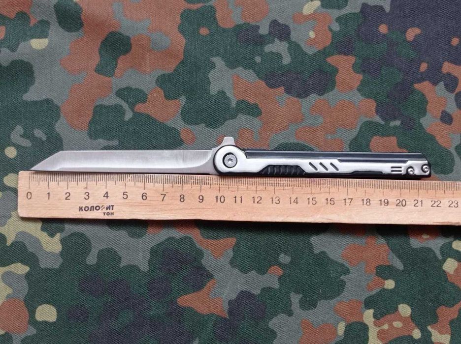 Складний викидний ніж M390 Flipper Tanto Сталь 21.5см + чехол екошкіра