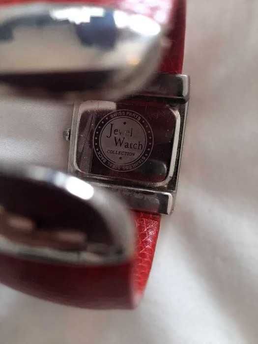 Relógio Senhora Vermelho (Pulseira) - Jewel Watch - Swarovski crystal