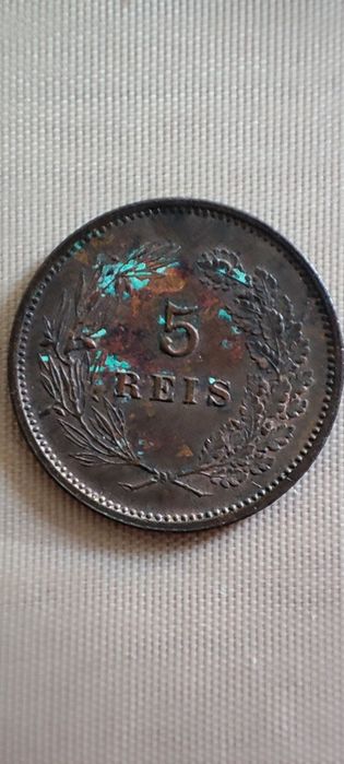 Lote 4 Moedas 5 Réis D. Carlos I Portugal (1892, 1893)