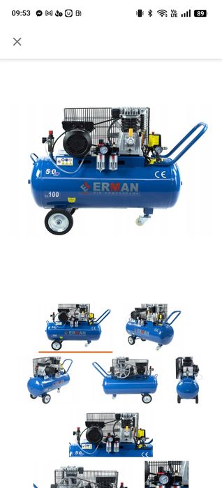 Kompresor 100l 8bar 3kW erman lt100 380v 450l/min Mocny Wrocław