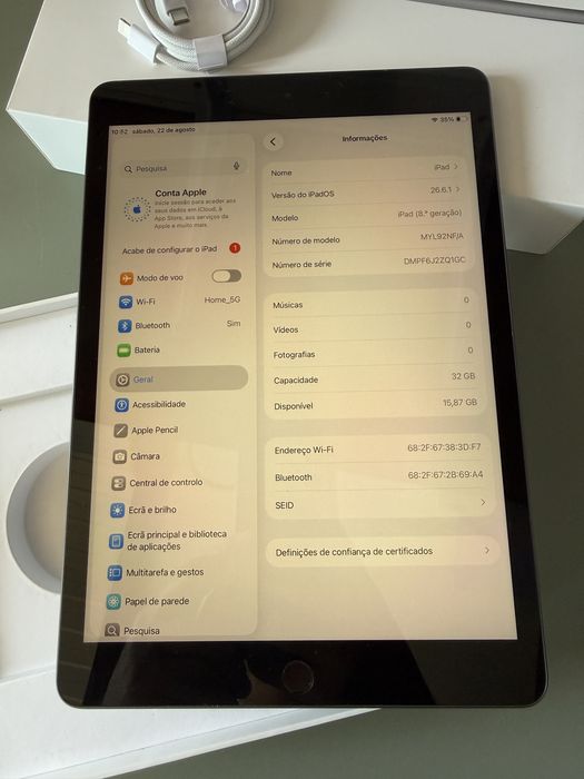 Apple iPad 10.2” 8a Geração 2020