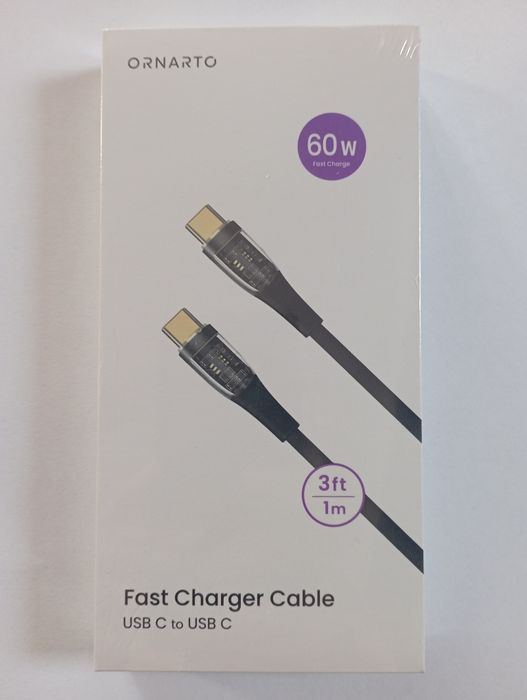Kabel USB C Ornato szybkie ładowanie 1m 60W green/blue
