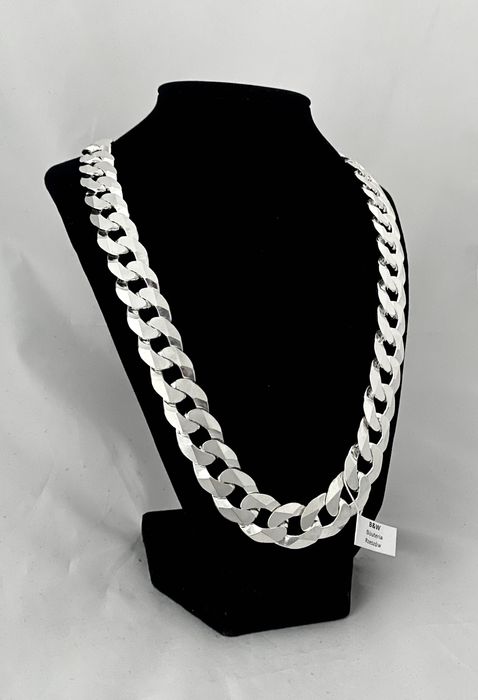 Nowy ŁAŃCUSZEK Męski SREBRNY PANCERKA 15,5 mm 60cm 925. Sklep