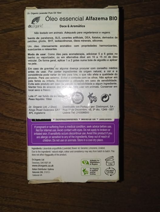 Óleo Essencial Alfazema | Lavanda BIO 10ml - Dr.Organic