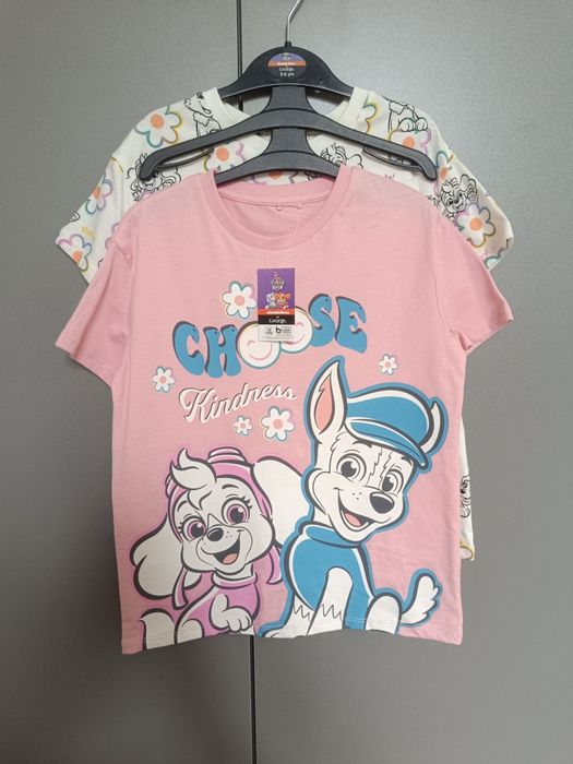 T-shirt dziewczęcy koszulka bluzka krótki rękaw Psi Paw Patrol George 110 116